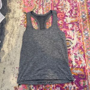 Gray Lululemon race length swiftly tech tank